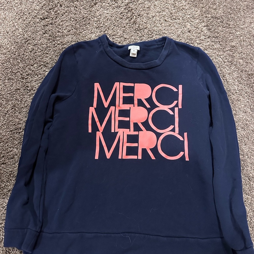 J. Crew Blue Terry Crewneck Sweatshirt